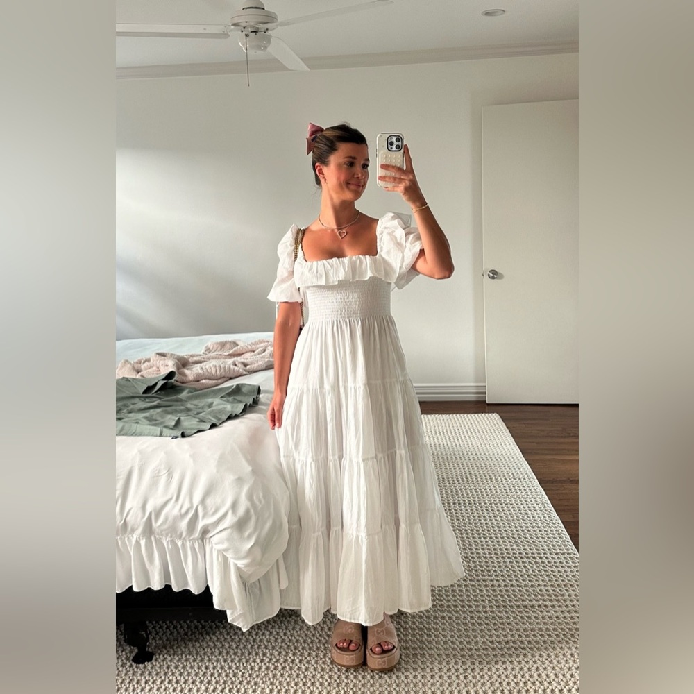 Hill House Corinne Nap Dress in White Shadow Stripe